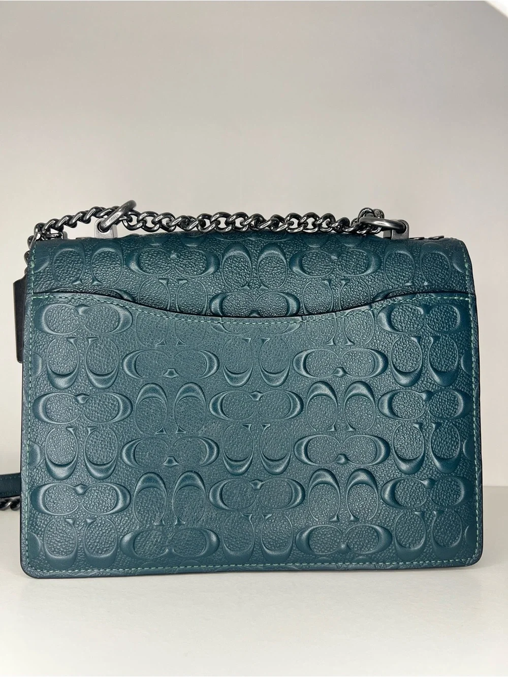 Coach Klare Dark/Forrest Green Debossed Signature Crossbody